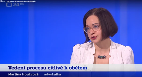 Náhled vystoupení Martiny Houžvové v pořadu ČT24 Devadesátka